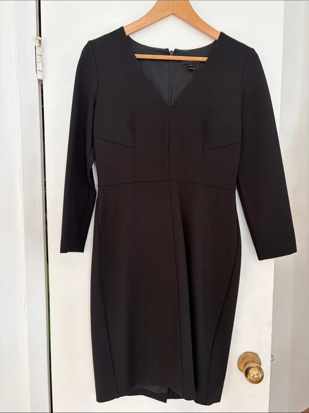 J.crew Classic Black V-Neck Sheath Dress - Women's